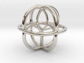 Coxeter Polytope Bead - Scientific Math Art Pendan in Rhodium Plated Brass