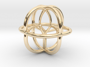 Coxeter Polytope Bead - Scientific Math Art Pendan in 14k Gold Plated Brass