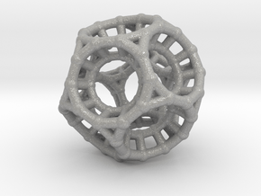 4d Polytope Bead - Non-Euclidean Math Art Pendant  in Aluminum