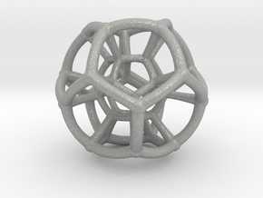 4d Hypersphere Bead - Abstract Math Art Pendant 3D in Aluminum