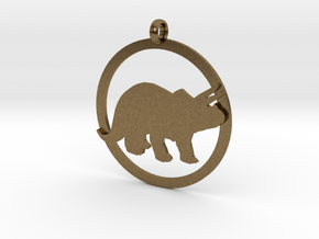 Triceratops charm in Natural Bronze