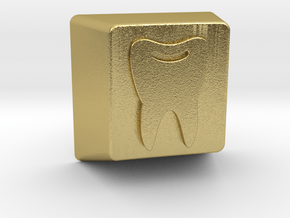 Tooth Keycap - 1U R1 in Natural Brass