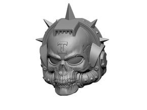 Zealot Skull Helm 7" scale in Tan Fine Detail Plastic
