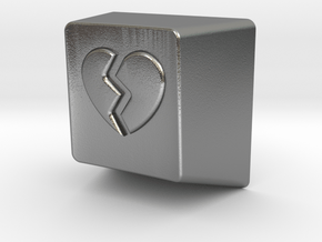 Broken Heart MX Keycap 1U R1 in Natural Silver