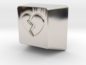 Broken Heart MX Keycap 1U R1 in Platinum