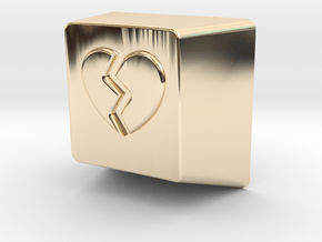 Broken Heart MX Keycap 1U R1 in 14k Gold Plated Brass