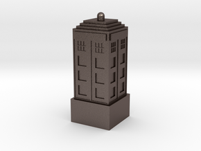 Police Box Keycap in Polished Bronzed-Silver Steel