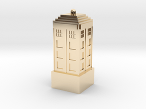 Police Box Keycap in 14k Gold Plated Brass