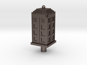 Floating Police Box Keycap in Polished Bronzed-Silver Steel
