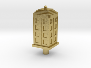 Floating Police Box Keycap in Natural Brass