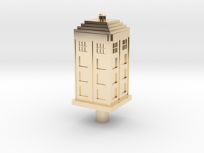 Floating Police Box Keycap in 14k Gold Plated Brass