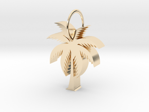 Palm Tree Pendant in 14K Yellow Gold