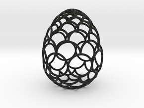Filigree Egg - 3D Printed in Metal for Easter in Black Natural Versatile Plastic