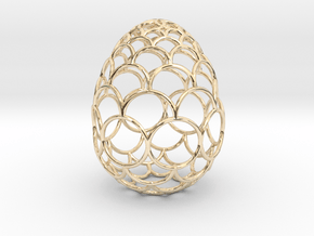 Filigree Egg - 3D Printed in Metal for Easter in 14k Gold Plated Brass
