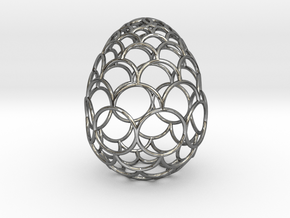 Filigree Egg - 3D Printed in Metal for Easter in Polished Silver