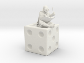 Gygax on a Die figurine in White Natural Versatile Plastic: 28mm