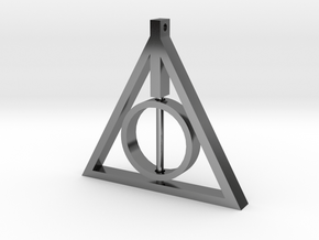 Deathly Hallows Rotating Pendant in Fine Detail Polished Silver