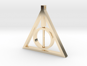 Deathly Hallows Rotating Pendant in 14K Yellow Gold