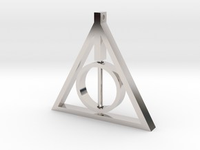 Deathly Hallows Rotating Pendant in Platinum