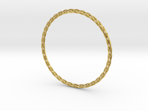Twisted Bangle in Polished Brass: Extra Small