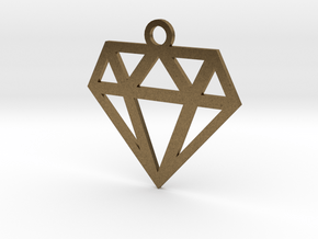 Diamond Lines Necklace Pendant in Natural Bronze