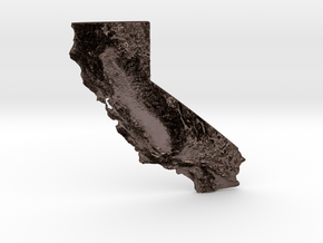 California Relief Map Pin in Polished Bronze Steel