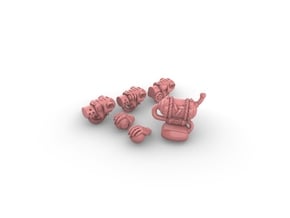 Warhammer Skaven Acolyte Heads Hands Backpacks x10 in Tan Fine Detail Plastic