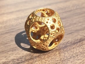 Apollonian Octahedron Mini in Polished Gold Steel
