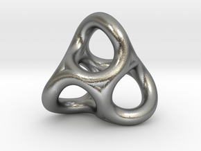 Triskelion Twin Pendant in Natural Silver: Medium