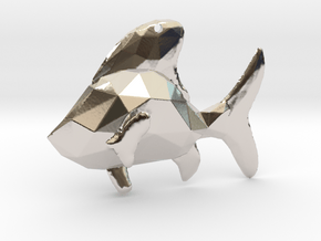 Sea Fish - Nautical Charm 3D Faceted Pendant in Platinum