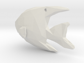 Angelfish - Ocean Charm Origami 3D Pendant  in White Natural Versatile Plastic