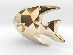 Angelfish - Ocean Charm Origami 3D Pendant  in 14K Yellow Gold