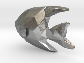 Angelfish - Ocean Charm Origami 3D Pendant  in Natural Silver