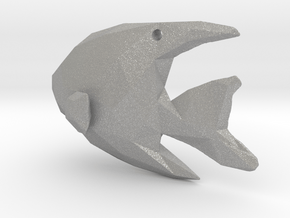 Angelfish - Ocean Charm Origami 3D Pendant  in Aluminum