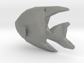 Angelfish - Ocean Charm Origami 3D Pendant  in Gray PA12