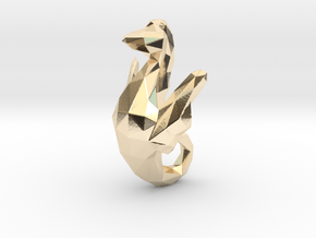 Sea Horse - Ocean Charm  Hippocampus 3D Pendant in 14K Yellow Gold