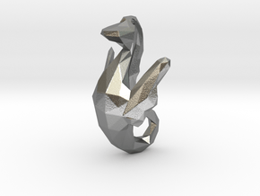 Sea Horse - Ocean Charm  Hippocampus 3D Pendant in Natural Silver