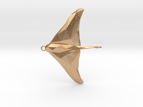 Stingray - Ocean Charm 3D Model - Faceted Pendant in Natural Bronze