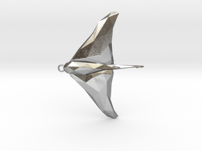 Stingray - Ocean Charm 3D Model - Faceted Pendant in Natural Silver