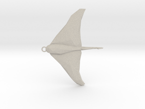 Stingray - Ocean Charm 3D Model - Faceted Pendant in Natural Sandstone