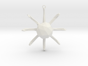 Octopus - Nautical Charm Faceted 3D Pendant in White Natural Versatile Plastic