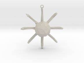 Octopus - Nautical Charm Faceted 3D Pendant in Natural Sandstone