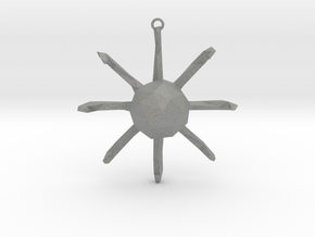 Octopus - Nautical Charm Faceted 3D Pendant in Gray PA12