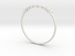 Astrology Ring Poissons US5/EU49 in White Natural Versatile Plastic