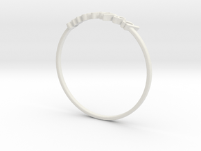 Astrology Ring Poissons US8/EU57 in White Natural Versatile Plastic