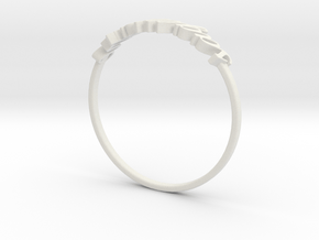 Astrology Ring Sagittaire US5/EU49 in White Natural Versatile Plastic