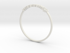 Astrology Ring Taureau US5/EU49 in White Natural Versatile Plastic