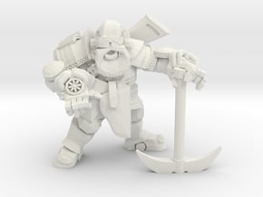 Space Dwarf Miner in White Natural Versatile Plastic