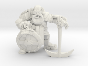 Space Dwarf Miner in White Natural Versatile Plastic