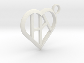 Heart of love keychain [customizable] in White Natural Versatile Plastic